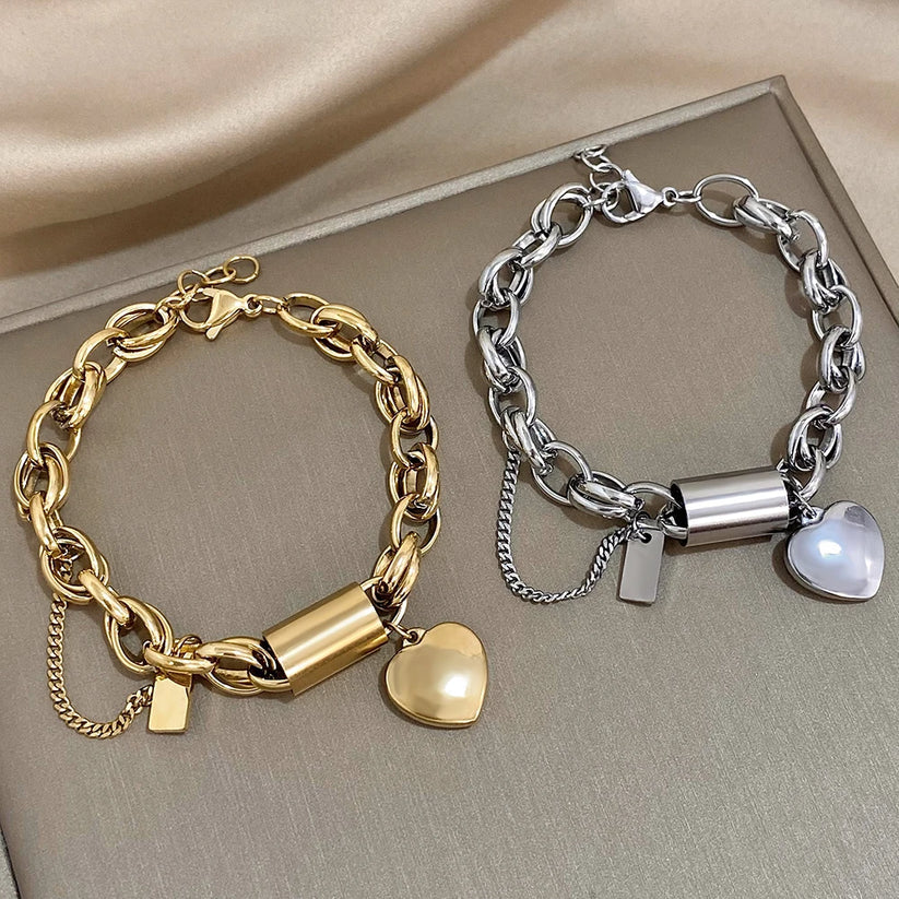 Heartened™ | 金色粗鏈手鍊